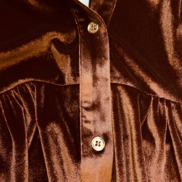 La Miel Velvet buttery soft, boho western dark academia dress in-chocolate/rust - Picture 6 of 10